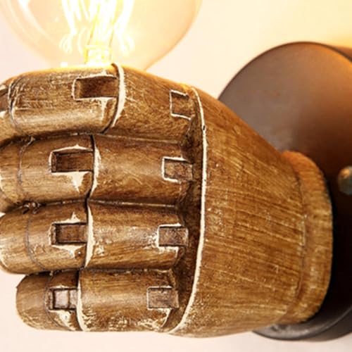 Image of Aomesinc Vintage Wall Sconce Industrial Hand Shaped Wall Light Fixture Edison Lamp Fixture Indoor for Bedroom Kitchen Restaurant Farmhouse(Right)