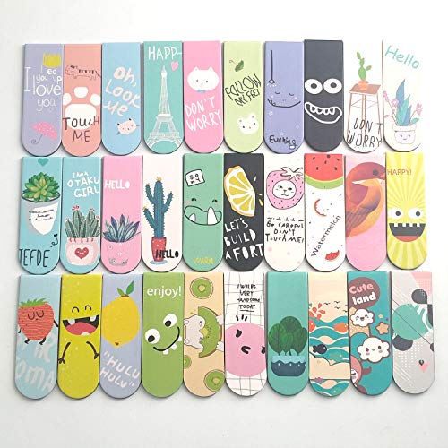 JOKILY 30 bonitos marcapáginas magnéticos de colores para niños (A) Cover