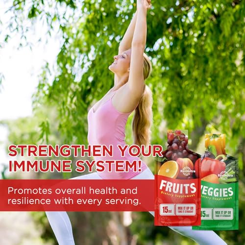 Image of Fruit and Veggies Supplement - 30 Pouches Superfoods & Super Greens for Adults & Kids - Liquid Fruits and Vegetables with Vitamins & Minerals - Support Energy, Detox, Immunity, Digestion & Metabolism