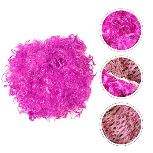 FRCOLOR Peruca Afro Colorida Curto Encaracolado Roxo Peruca Halloween Palhaço Cosplay Peruca Dos Ano
