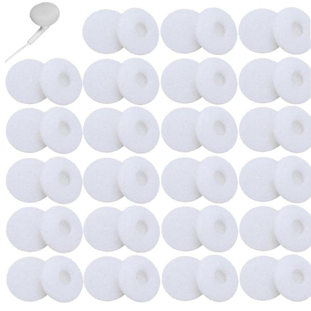 vepoty 50 Pcs Noise Memory Silicone Eartips in Ear Earphone Earbud Sponge Earmuffs Ear Eartips for Flat Head Earphone Earbuds
