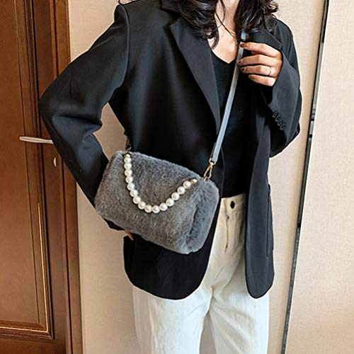 KESYOO Bolsa Feminina de Pele Falsa Cinza para Noite Telefone Carteira Bolsa Bolsa de Ombro Crossbod