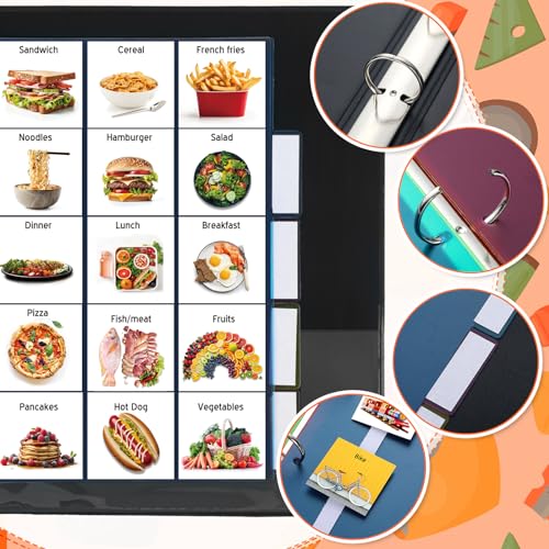 Resurhang Communication Book 162 Laminate Icon Picture Cards with 5 Multicolor Dividers 1 Sentence Strip for Autism Vocabulary Language Speech Articulation Learning Supplies(Real) - Image 5