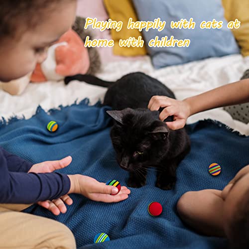 Jiuhao Rainbow Interactive Indoor Cat Foam Ball - Soft EVA Sponge Toys for Kitten Chase Training - Quiet Colorful Sports Play - Image 2