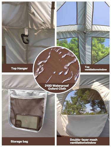 Image of Inflatable Camping Tent,2 /4 /6 /8 Person Glamping Inflatable Tents with Awning, Quick Setup Blow Up Tents with Pump, Waterproof Oxford Inflatable House for Camping, Air Glamping Hot Tents for Adult