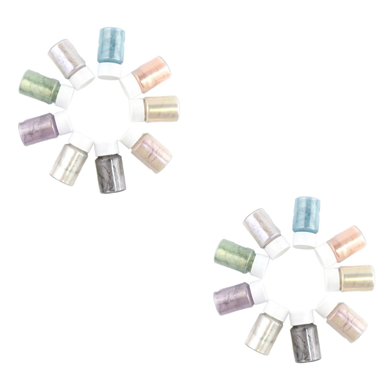 HOMSFOU 2 Set Colori Polvere Mica Naturale Per Creazioni Fai Da Te Coloranti Per Cosmetici E Progetti Artigianali Sicura Per Facile Da Usare 9 Pezzi*2