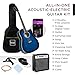 Best Choice Products Beginner Acoustic Electric Guitar Starter Set w/ 41in, All Wood Cutaway Design, Gig Bag, Strap, Picks - Blue