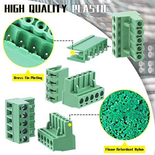 Bloques de terminales enchufables con tornillo para PCB, conexión estable de 2 a 9 pines 4