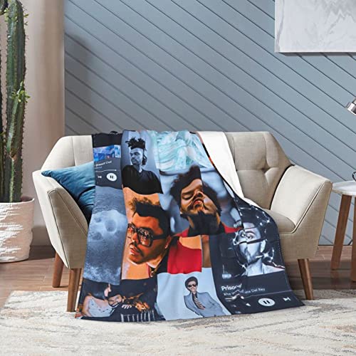 The Singer Weeknd Album Cover 3D Printed Throw Blanket Rapper Music Poster Blanket Soft Warm Bedroom Bed Flannel Blanket 50X40 Inches #TOP6