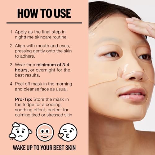 PEACE OUT Skincare Overnight Bio-Collagen Recovery Hydrating Face Mask to Calm Skin Irritation, Improves Skin Clarity with Hyaluronic Acid, 1 count - Image 6