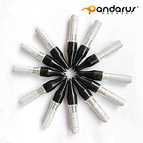 Pandarus Pack Of 12 Pcs 5/16 Inch Screw In Archery Bullet Points And Tip Standard Inserts - Std .246 Ins For Arrows, 100 Grain Each #TOP1