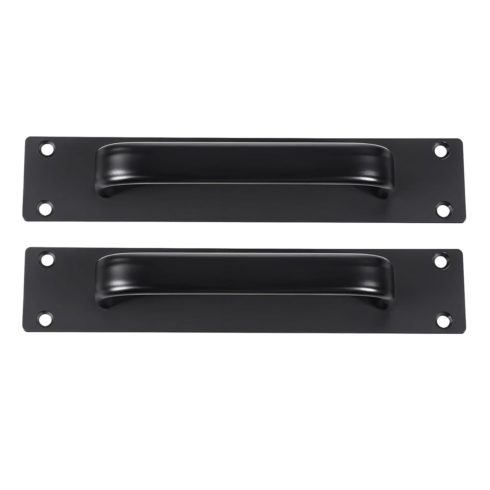 Woedpez Black Barn Door Handle 2Pieces Set 7.1Inch Hole Center Aluminum Alloy Cabinets Hardware For Bathroom Closet Aluminum Alloy Sliding Door Handle