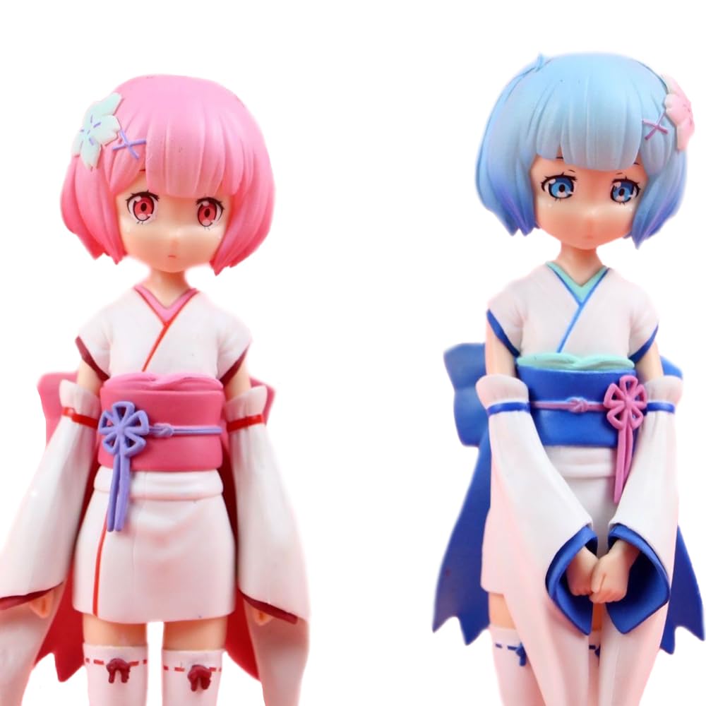 Zhongkaihua Re:0 Figurine Rem/Remu en PVC assis style gâteau d'anniversaire 13 cm Figurine de collection Décoration de bureau Cadeaux