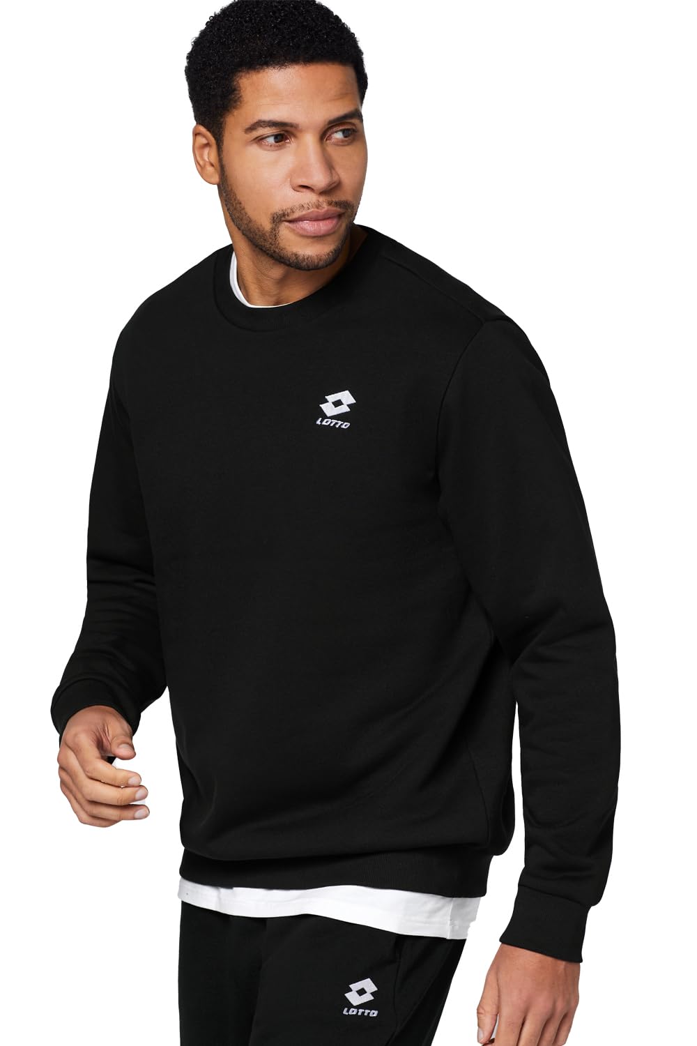 Lotto Basic Sweatshirt Herren I Baumwolle Pullover ohne Kapuze & mit kleinem Logo I Lässiger, Regular Fit Herren Pullover, erhältlich in 3 Farben I Sweatshirts in S-3XL