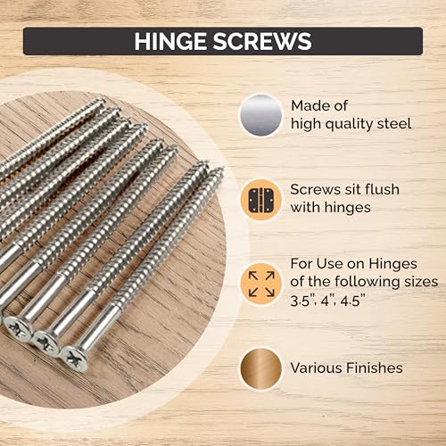 Hinge Outlet Wood Screws, Heavy-Duty Screws for Doors, Cabinets, Furniture & DIY Projects (Black,9 X 3 Inch, 24 Pack) by Hinge Outlet - Image 3