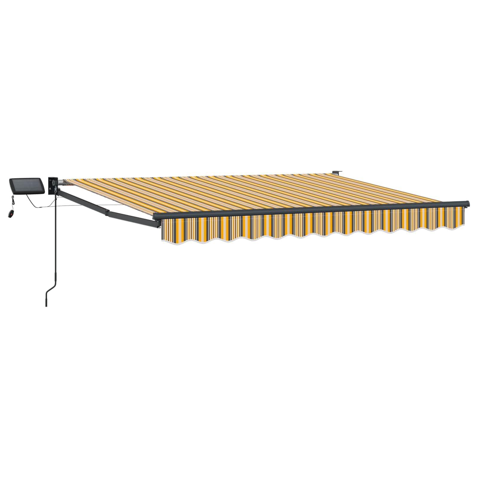 Estor retráctil manual con LED toldo exterior de 3x2.5 m amarillo gris para patio