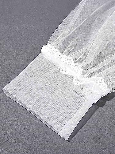 Image of Unicra Tulle Bolero Shrug Long Sleeve Bridal Wedding Jacket Bolero Evening Dresses Cardigan for Women and Bride