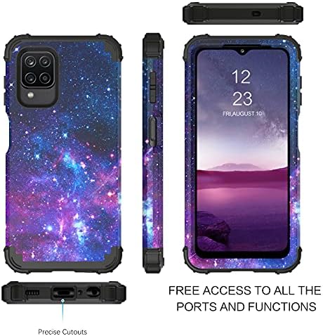 BENTOBEN Samsung Galaxy A12/ A32/ A13 5G Case Shockproof, Three Layers Heavy Duty Hard PC Soft TPU Cover Bumper Protective Case for Samsung Galaxy A12/A32/A13 5G - Purple