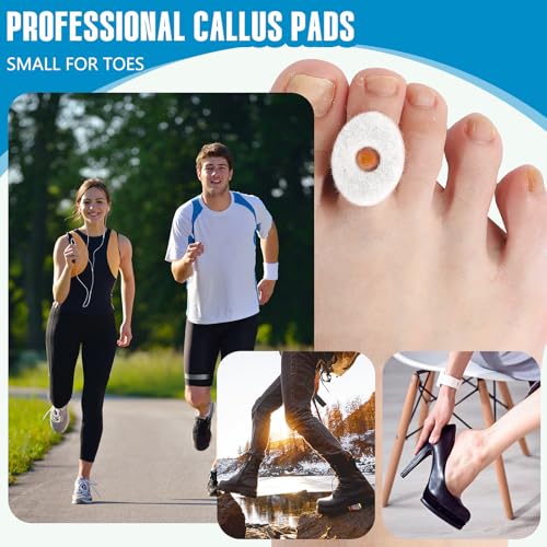 Image of Breling 120pcs Corn Cushions Callus Pads Soft Felt Oval Corn Removers Cushions Protectors for Feet Self Stick Adhesive Foot for Toes Relief Pain from Blisters Heel Frictions (White,Oval)