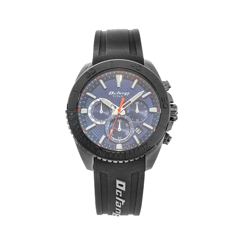 Titan Chronograph Blue Dial Silicone Strap Watch for Men-NS90115KP03 (B09WYVC7F5) Amazon Price History, Amazon Price Tracker