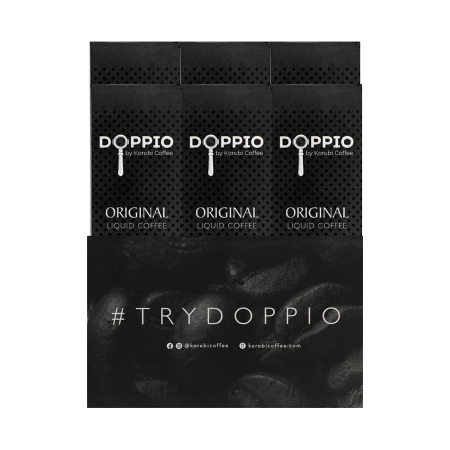 Korebi Coffee Doppio Original- Artisan Instant Liquid Coffee Concentrate| 100% Arabica | Strong | Make in 30 Secs | Hot or Cold | With or Without Milk | 6 Boxes [600ml](TOTAL-30 Sachets, 20 ML/Sachet) (B098PKBLSJ) Amazon Price History, Amazon Price Tracker