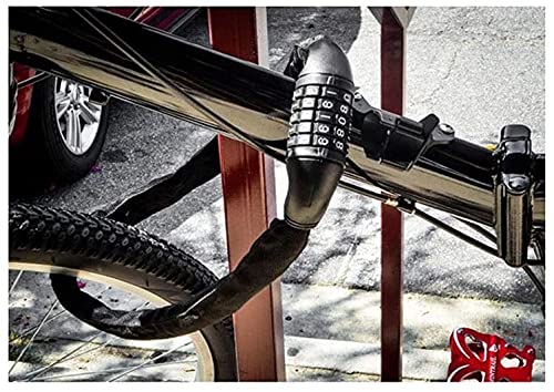 Lucchetto per Bicicletta, Catena antifurto per Mountain Bike, Lucchetto a Combinazione, Adatto per Biciclette, motociclette e Veicoli elettrici (Colore: Nero)