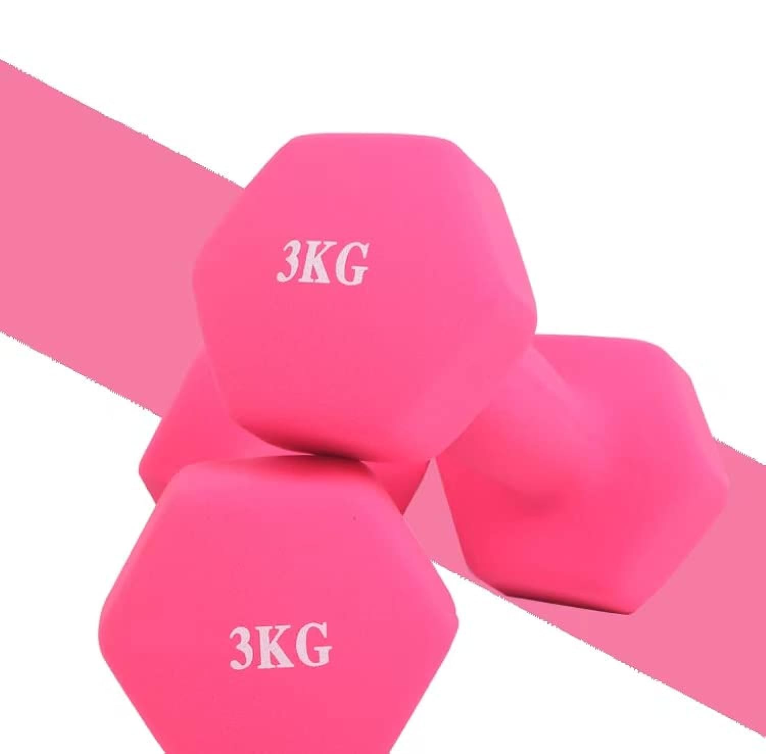 COOLBABY Neoprene Dumbbells Weights Exercise-3KG*2/Pink 3 kilograms YL03-PK