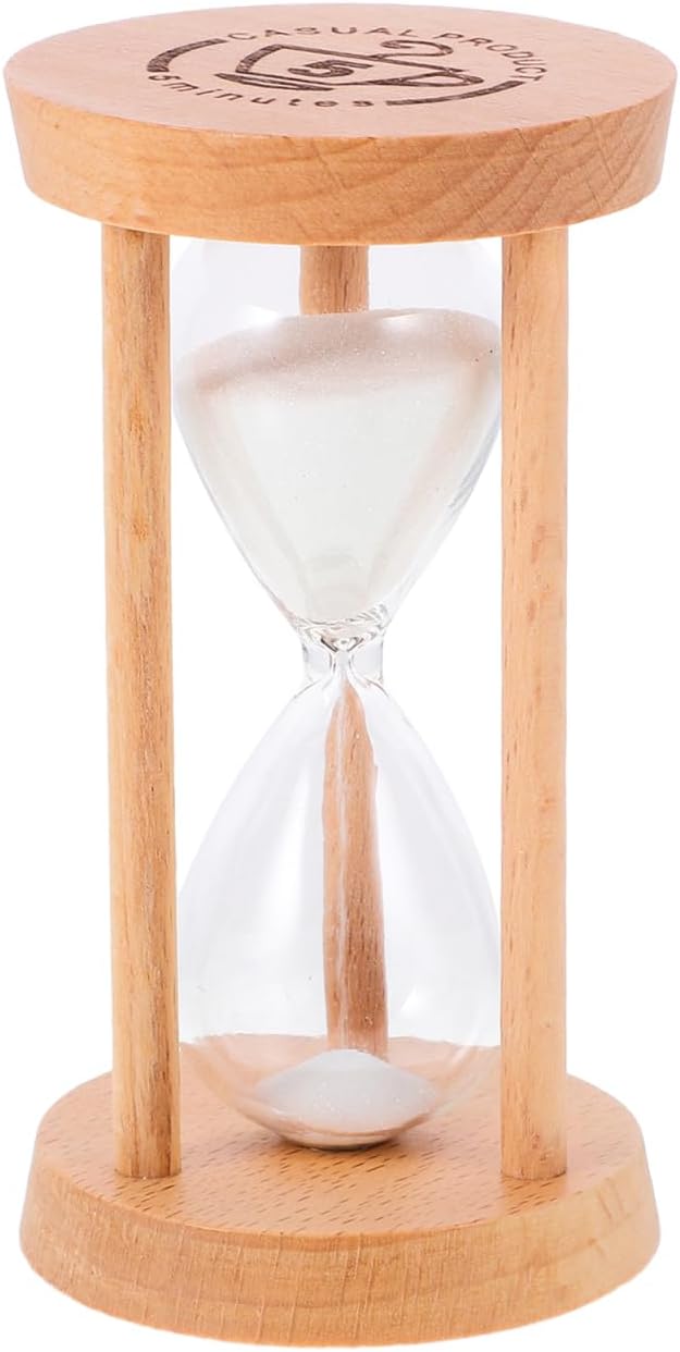 Hemoton 5 Minute Hourglass Timer Small Wooden Sand Timer Decorative Kitchen for Cooking Study Games Desktop Ornament