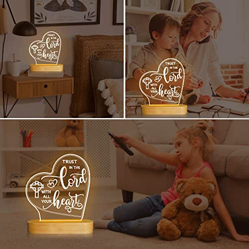 Image of Attivolife Gift Night Light, 3D LED Wooden Optical Table Lamp, Best Room Decoration, Birthday Holiday Christmas Pet Present Gifts Valentine Gift for Her Women Friend Kid Warm Color (God2)