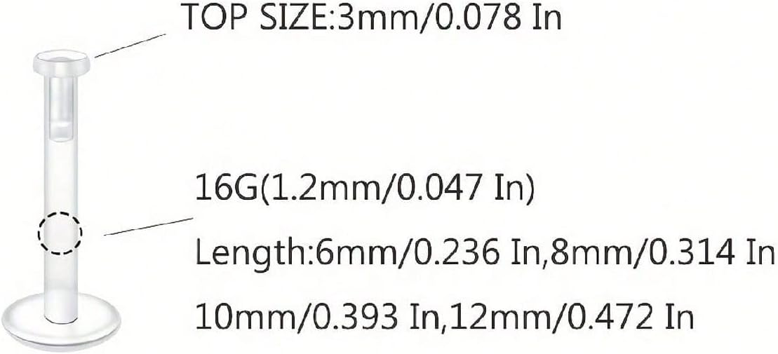 Clear Piercing Jewelry Clear Piercing Retainers Nose Rings Belly Button Ring Septum Eyebrow Lip Cartilage Tragus Earring Retainer Nose Piercing Kit Body Piercing Jewelry for Women Men (6pcs-ear studs(1.2*6mm)) - Image 6