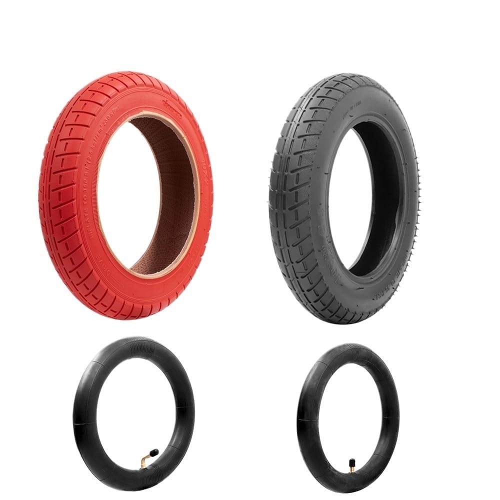 Gomme Monopattino Elettrico,Pneumatico Solido Camera d'aria gonfiabile/pneumatico esterno da 10 pollici Uso apto para scooter elettrico, pneumatici fuoristrada(2pcs Outer red)