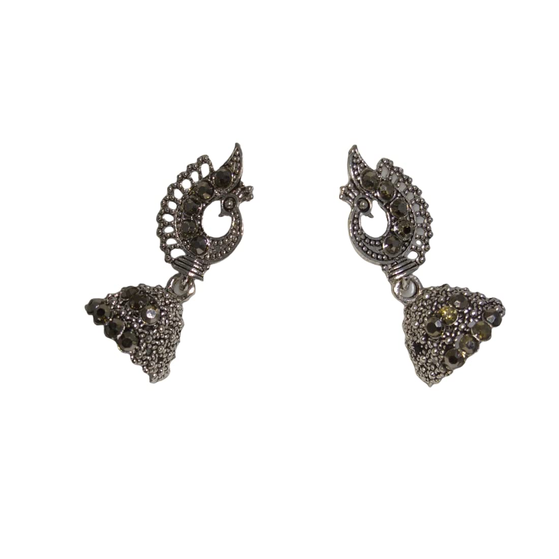 Royalify Earrings For Girls Stylish Peacock Plus Dome-Shaped Silver Color Beautiful Design With Elegant Look (B0CP6RZK4H) Amazon Price History, Amazon Price Tracker