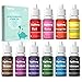 Lebensmittelfarbe Flüssige - 10 Farben Hochkonzentriert Lebensmittelfarbe für Backen, Kekse, Fondant, Macaron ,DIY Seifen, Kunsthandwerk Einfärben - 10 ml Flaschen