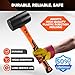 HORUSDY 16oz Durable Rubber Mallet Hammer with Fiberglass Handle, Non-Marring Blow Tool for Flooring, Tent Stakes, Woodworking, and Camping, Non-Slip Grip