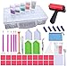 Produktbild HEPAZ Diamond Painting Zubehör,52tlg DIY 5D Diamond Painting Werkzeug Set,Diamant Malerei Werkzeuge Kits Diamant Stifte Zubehör mit Stift, Pinzette, Taschen,Klebeton,Kunststoffschale (with Roller)