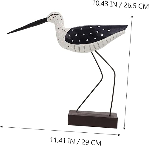 Miniatura 2 de VOSAREA Aves marinas de madera accesorios para el hogar, figura de pájaro costero, figura de gaviota de madera, adorno de pájaro de madera, adorno