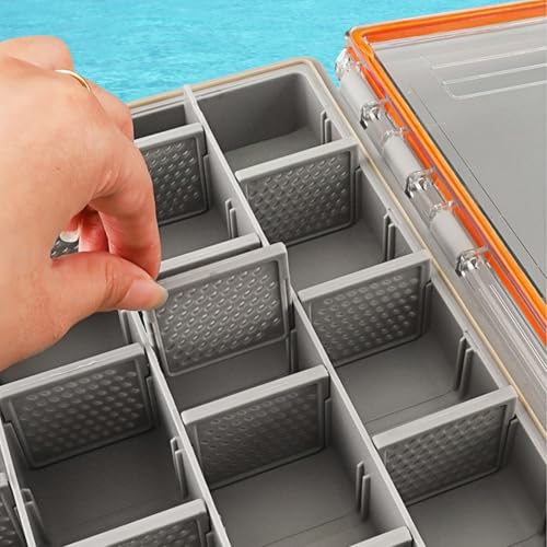 Image of Fishing Tackle Box,2pack 3700 Waterproof Tackle Tray With 20 Removable Dividers,Clear Lure Organizer For Swimbaits,Hooks And Terminal Tackle Storage