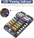 Geloo 12 Fach Sicherungskasten Kfz Sicherungshalter Flachsicherung Standard Auto Sicherungen mit Negativen Bus LED-Anzeige Schutzabdeckung für Auto, Boot, Marine, LKW, SUV, Yacht, RV