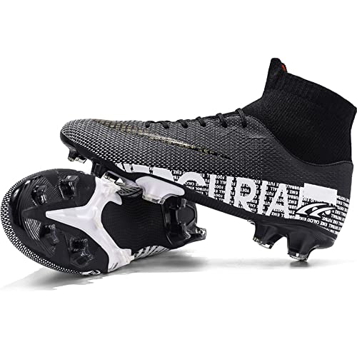 Xjiodf Men's Firm Ground Soccer Cleats Football Shoes With High-Tops Spikes Outdoor Ag Fg Training Running Boots Black Us 10 Eu 44 #TOP24