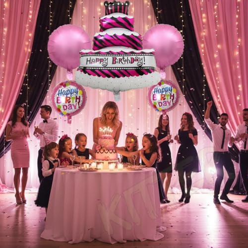 Image of KITTER Big Cake Shape Foil Balloon For Birthday | Princess Theme Cake Foil Balloons For Girls Birthday Decorations | Girls Birthday Decoration & Party Supplies (Cake Theme)