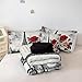Bedbay Vintage Paris Bedding Set Romantic Eiffel Tower Comforter Set Queen Size 8-Piece Parisian Style Duvet Set Elegant Rose Floral Quilt Soft Cozy French-Themed Bedding for Children Teen Adults