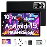 10インチ Android 15 タブレット、Wi-Fi、8000mAh 大容量バッテリー、12GB+256GB ストレージ、8 コア A523 CPU、IPS スクリーン、デュアルスピーカー、Widevine サポート、SIM カード サポート、1TB 拡張、5G WiFi、BT5.0、GPS、顔認識、キャリングスタンド、トラックパッド、スクリーン プロテクター (ブラック)