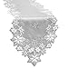 Simhomsen Embroidered Silver Snowflakes Table Runners for Christmas Holiday and Winter (Silver, 14×69 inches)