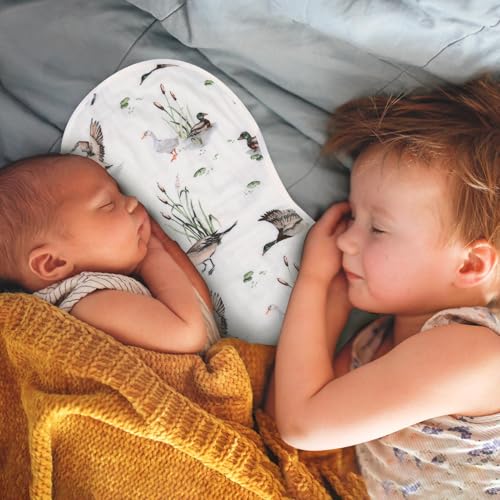 lifetree muslin baby burp cloths - 2 pack 70 viscose from bamboo and 30 cotton large 223939 by 103939 absorbent milk spit up rags - burping cloths for newborn girls boys mallardduck amp olive