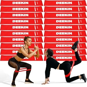 Deekin 20 Pcs Resistance Bands Resistance Loop Exercise Bands Exercise Equipment Elastic Band for Women and Men Home Fitness, Gym, Yoga