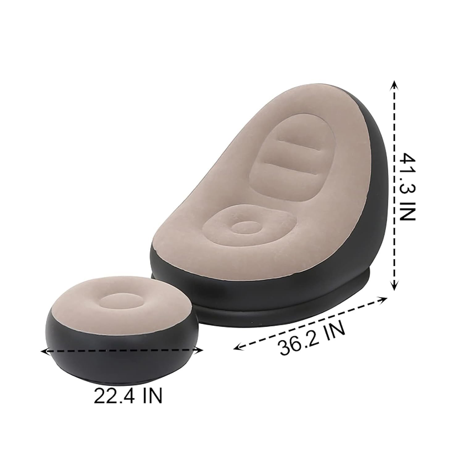 BARGAIN HUB Inflatable Sofa with Household Couch Chair with Footstool for Indoor&Outdoor in Livingroom, Bedroom, Readingroom Office, Balcony, Garden, Courtyard 1