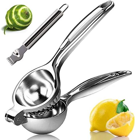 Lemon Squeezer, Monkkino Lemon Squeezer Juicer, Citrus Juicer Handheld, Lemon Juicer, Stainless Steel Juicer Hand Press, Lime Squeezer Bar Tool, Manual Citrus Press, Lime Juicer with Zester, 2 pcs