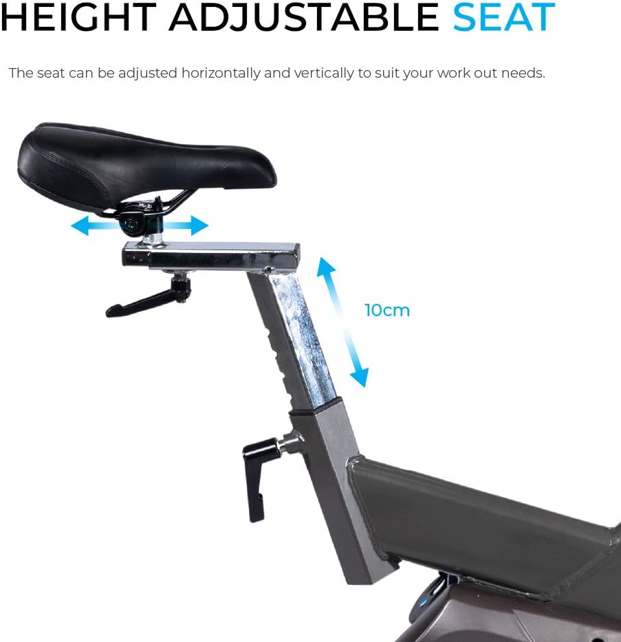 Fit4home Exercise Bike Spin Bike Spinning Bikes For Home Use Exercise Equipment Fitness Gym Cardio Cycling Workout Training | 18KG Flywheel LCD Monitor Pulse Sensors Phone Holder | TFS760 Black