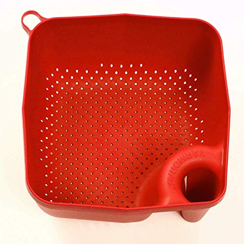 Image of K3 Plastic Washing Bowl & Strainer for Storing and Straining (Pack of 3 Red)