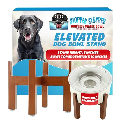Slopper Stopper Bol d'eau sans Chien 8 Pouces Bois